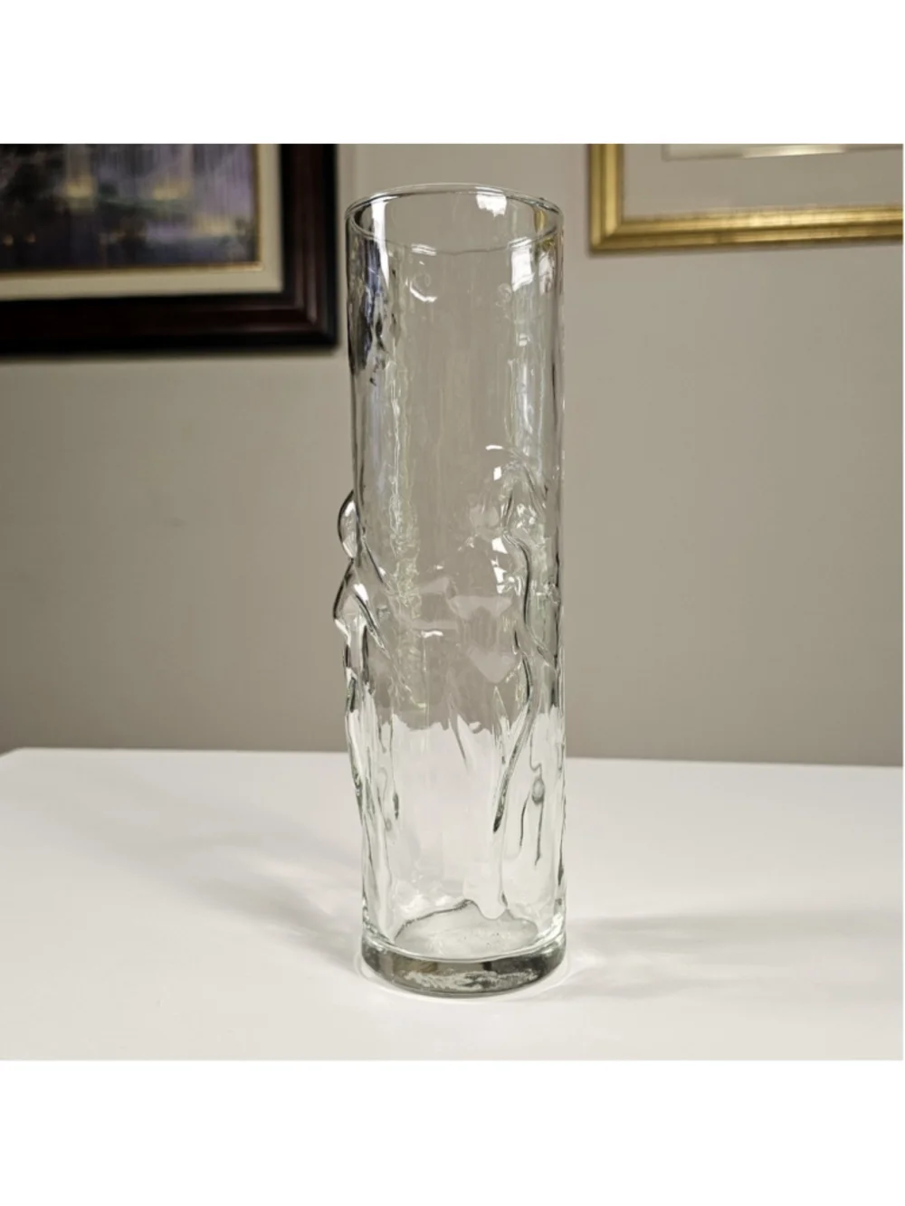 Vintage Libbey La Femme Nude Lady Glass Vase 9” Tall Mid Century Clear 1960s